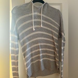 Striped grey and white sweater